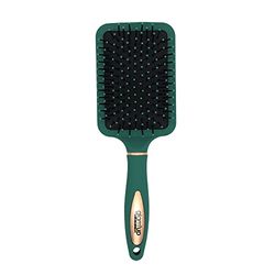 Glam'Up Paris Maxi Square Hairbrush Green Rose Gold - Detangling Hairbrush with Handle - Maxi Brush with Square Gusset Model 26 x 9 x 3.5 cm - Green Rose Gold