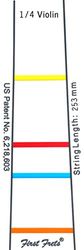 Fingerboard marking FIRST FRET 118, for 1/4 violin, 253 mm