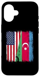 America Azerbaijan Half Flag American Azerbaijani Roots Case for iPhone 16