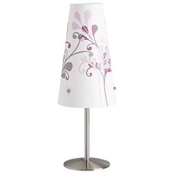 BRILLIANT Lamp Isi candeeiro de mesa ferro/violeta | 1 x C35, E14, 40W, adequado para candeeiros de velas (não incluídos) | Escala A ++ a E | Com interruptor de cabo