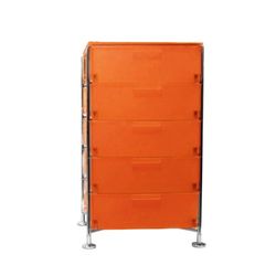 Kartell 2035L4 Container Mobil, 5 lådor, mörkorange