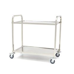 Carrito para servir 2 de acero inoxidable.