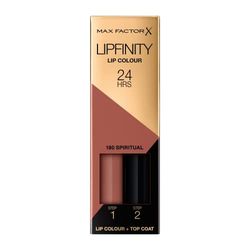 MAX FACTOR - Lipfinity Lip Colour - Lasts up to 24hr - 2in1 Rich Colour, Transfer-proof, Long-lasting, Moisturising Lipstick - 180 Spiritual - 4.2g