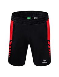 Erima Six Wings Worker Pantaloncini, Uomo, Nero/Rosso, XXL