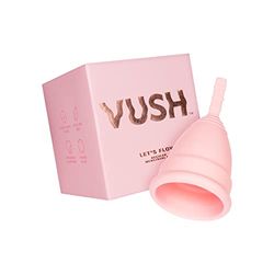 VUSH Let's Flow Menstrual Cups; Our Medium Soft Flexible Silicone Period Cups for Women Have Up to 8 Hours Use; Menstrual Cups for Women with a Light to Medium Flow.