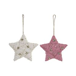 Adorno Navideño DKD Home Decor Lana Estrella (2 pcs) (15 x 2.5 x 14 cm)