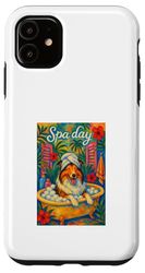 Funny Dog Collie Spa Bath Painting Case for iPhone 11