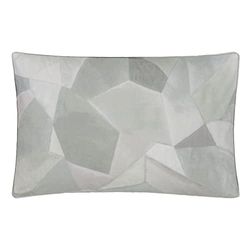 Funda de Almohada Estampada en percal de algodón, Geo Moderne Pewter, 50x75 cm, Designers Guild