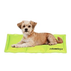 Relaxdays Self Dog Mat, 20 x 35 cm, Wipeable, Gel Pad, Cooling for Animals, Green