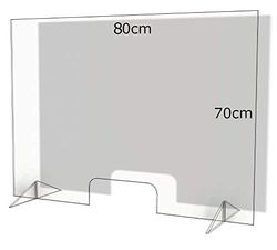 Perspex Spit Protection 80 x 70 cm Virus Protection Cough Protection Sneezing Protection Counter Top Table Top (80 x 70)