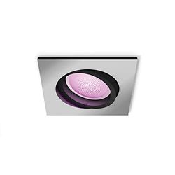 Philips Hue White and Color Ambiance Centura, Faretto ad Incasso Smart, Base Quadrata, Bluetooh, 6 W, Alluminio