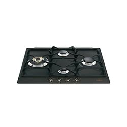 SMEG SR764AO, placa de gás cortina, antracite (brass knobs)