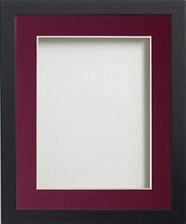 Frame Company Allington Black Photo Frame with Plum Mount, 16x12 for 14x10 inch, fitted with perspex