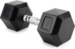 TREXO Halter, 10 kg, hexagon duurzaam rubber gietijzer voor krachttraining thuis met ergonomische handgreep, stabiele en veelzijdige halter Hex HXD100