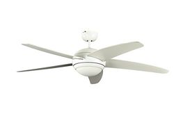 Ventilateur de plafond Melton par Pepeo avec eclairage et télécommande incluse revêtement blanc, pâles blanc, 132 cm