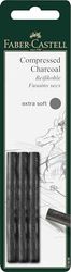 Faber-Castell Extra Soft Compressed Pitt Charcoal Sticks - Black (Pack of 3)