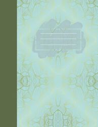 Composition Notebook College Ruled: Vintage Green Floral Botanical Pattern | Floral Aesthetic Journal for College, School, Office & Work