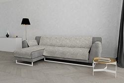 Italian Bed Linen Glamour” Funda para sofà Anti-Deslizamiento con Chaise-Longue, Izquierda, Beige, 240cm, Cuero, 240 cm