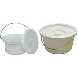 Aidapt 5L Commode Bucket with Lid and Wire Handle & 7 5L Commode Bucket with Lid and Wire Handle