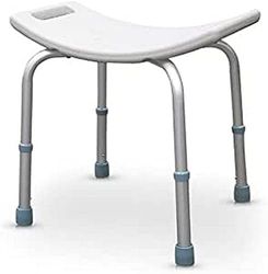 QUIRUMED badrumspall, höjdjusterbar, ortopedisk, PVC-sits, ergonomisk, halkfria gavlar, vit färg, för seniorer