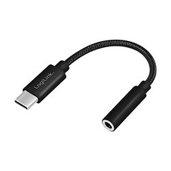 LogiLink UA0398 – USB Type-C till 3,5 mm jackkontakt adapterkabel (kontakt/uttag), längd: 13 cm
