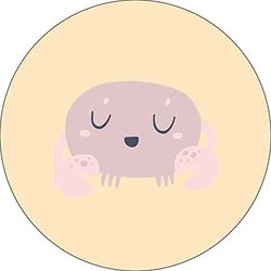 Bonateks, Round Digital Printed Mouse Pad, Non-Slip Base, for Office and Home, Diameter:22cm