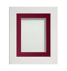 Frame Company Watson White Picture Photo Frame fitted with Perspex, 12x10 inch with Plum Mount for image size 9x7 inch