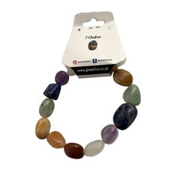 VIE Tumbled Bracelet, 7 Chakra, Natural, One Size