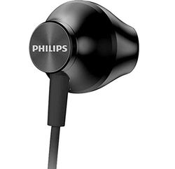 Philips Słuchawki douszne UE100BK/00 z ulepszoną mocą basową (przetworniki neodymowe 14,2 mm, ergonomiczne wzornictwo, kabel 1 m), czarne – model 2020/2021