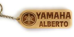 Portachiavi o calamita personalizzato in legno Faltec compatibile con YAMAHA - personalizza con il tuo nome o con la targa della moto - logo moto