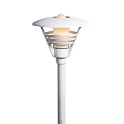 Konstsmide Gemini 502–250 huvud för sockel/väg/ställlampa/B: 35 cm T: 35 cm H: 31 cm/1 x 100 W/IP23/lack. Alu/mattvit