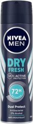 NIVEA MEN Dry Fresh Spray Deodorante 6 x 150 ml, Deodorante uomo con formula Dual Active, Deodorante anti-traspirante per 48 h di intensa freschezza sulla pelle