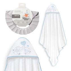 Interbaby - Mantello da bagno per bambini + cappello regolabile | Asciugamano con cappuccio 100% cotone, unisex, morbido, asciugatura rapida, ideale per neonati, neonati e bambini piccoli, design a