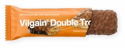 Vilgain Double Trouble Protein Bar | Two-layer nut bar with 29% protein & stevia sweetness | Bar ideal for muscle building & snacking (55g, Salted Caramel)