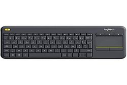 Logitech K400 Plus Tastiera Wireless Touch TV, Facili Controlli Multimediali e Touchpad Integrato, Layout ‎Francese AZERTY - Nero