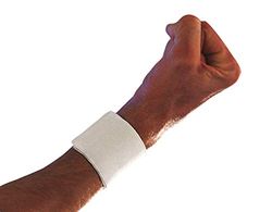 SCUDOTEX Orthèse Elastique de Poignet Réglable avec un Fermeture de Velcro Hâteur 6 cm Couleur Blanche Taille 1