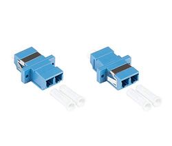 Kabelmeister LWL Duplex koppling – LC (UPC) till LC (UPC) – för OS2-kablar – enkelt mode – plasthölje med fläns, keramisk hylsa – blå – kvalitetsvaror från kabelmästaren