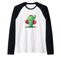 Conjunto genial de plantas de cactus para los amantes del deporte Camiseta Manga Raglan