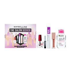 Maybelline Makeup Gift Set 'The Salon Seeker', Falsies Lash Lift Mascara, Clear Pink Lifter Gloss Lip Gloss, Clear Brow Mascara, Gel Nail Topcoat, Ideal Christmas Present for Cosmetic Lovers, Experience Salon-style at home!