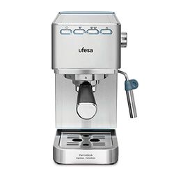 Ufesa CE8020 Capri, Macchina Caffè Espresso e Cappuccino, Pressione 20 Bar, 1350W, Sistema Thermoblock, Vaporizzatore Regolabile, Caffè Macinato o Cialde, Serbatoio 1.4 L, Spegnimento Automatico