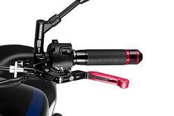 PUIG 24RNP Levier d’embrayage 3.0. Noir extensible rouge pliant avec sélecteur Argent