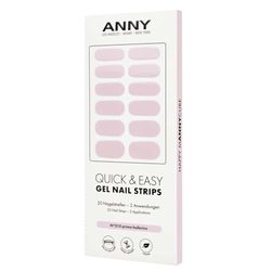 ANNY Gel Nail Strips – UV Nail Strips – Lámina de uñas para pegar con lámpara UV, duradera y sin astillas, fácil aplicación, color rosa – 10