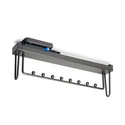 Emuca - Extractable hanger for wardrobe, Plastic and Aluminium, Titanium