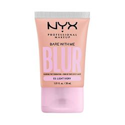 NYX Professional Makeup Mjukgörande foundation med medelhög täckning och matt finish, upp till 12 timmars vård och fukt, med niacinamider, bar med mig, färg: Lt elfenben, 1 x 30 ml