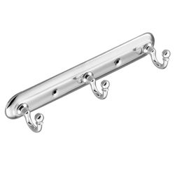 Moen 7603CH CSI Yorkshire Cromado, Zinc, Latón, 3 ganchos, Montaje en pared, Rústico