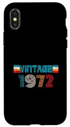 Custodia per iPhone X/XS Vintage 1972 Originale Retro Vintage Birthday Limited Edition