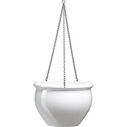 Poetic 512667 - Vaso suspenso para plantas, cor branca pérola, 26 x 19 cm