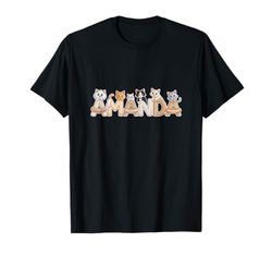 Amanda Cat Trees - Personalized Cute Name Word Art T-Shirt
