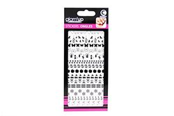 Glam'Up Paris - Stickers pour Nail Art - Autocollants Nail Art pour Décoration Ongles - Nail Art Design Manucure - Facile à Utiliser - Grand Modèle - N°30-103 - Noir