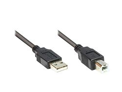 Good Connections – 2510 – 025 Porta/Cavo per Stampante USB 2.0 a Maschio a Maschio B, 0,25 m Grigio Nero Nero 0,25 m